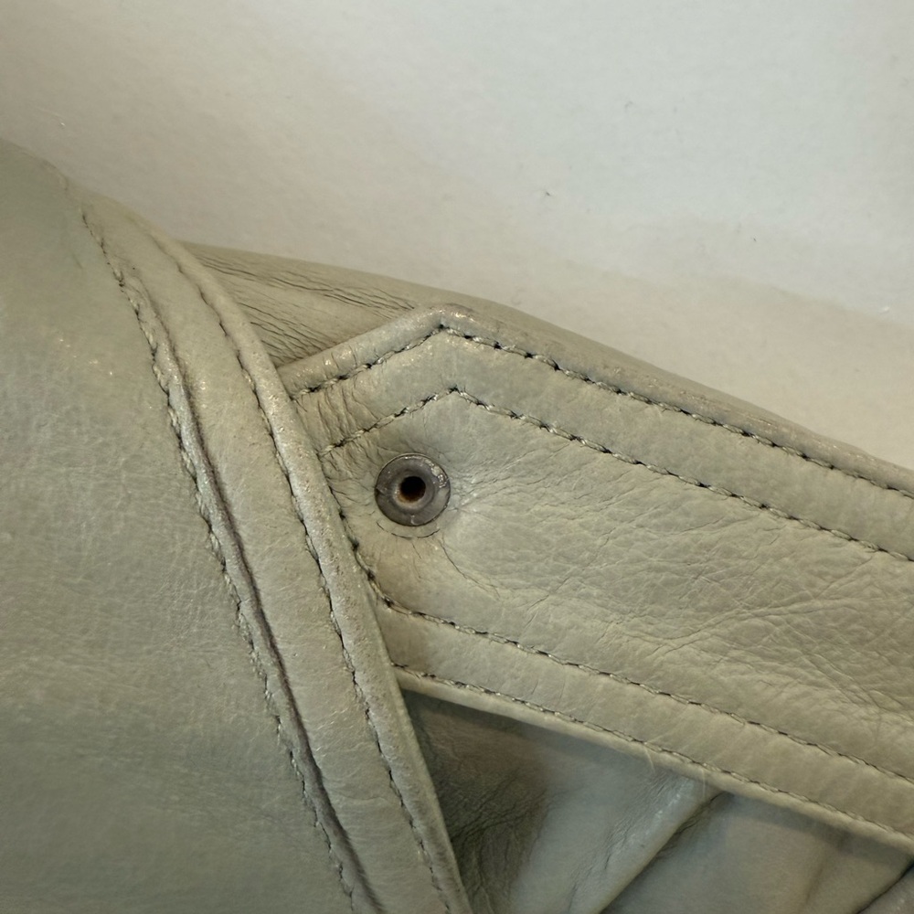 Balenciaga Leather Motorcycle Jacket Early 2000s Nicolas Ghesquière Gray Size 38 - Picture 8 of 11
